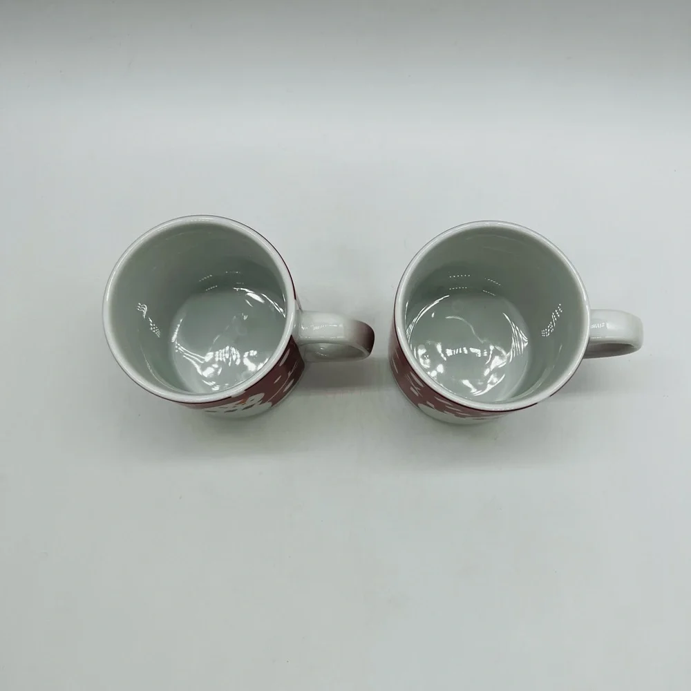 CRATE & BARREL SET OF 2 VINTAGE 2006 SNOWMAN MUGS WITH TAGS
